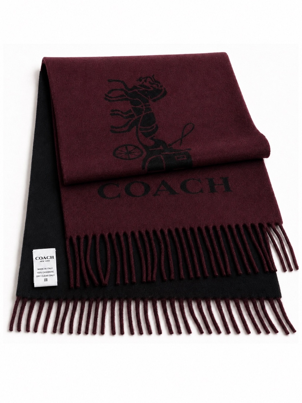 COACH Double Faced Cashmere Muffler Scarf (CB694). - Picture 12 of 12